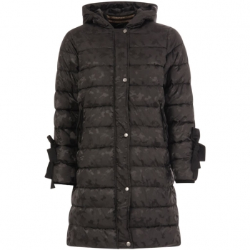 Coster Copenhagen, Long coat in faux down look with camouflage print